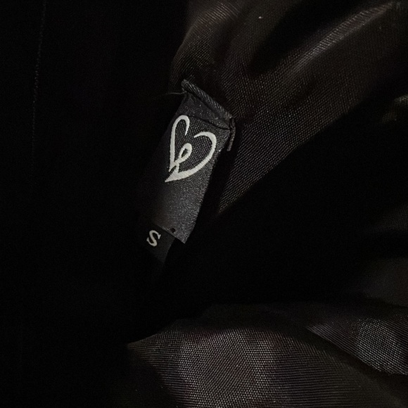 Vintage 90s Y2k black strapless prom dress blue roses goth dance 50’s retro SZ S - Picture 8 of 8